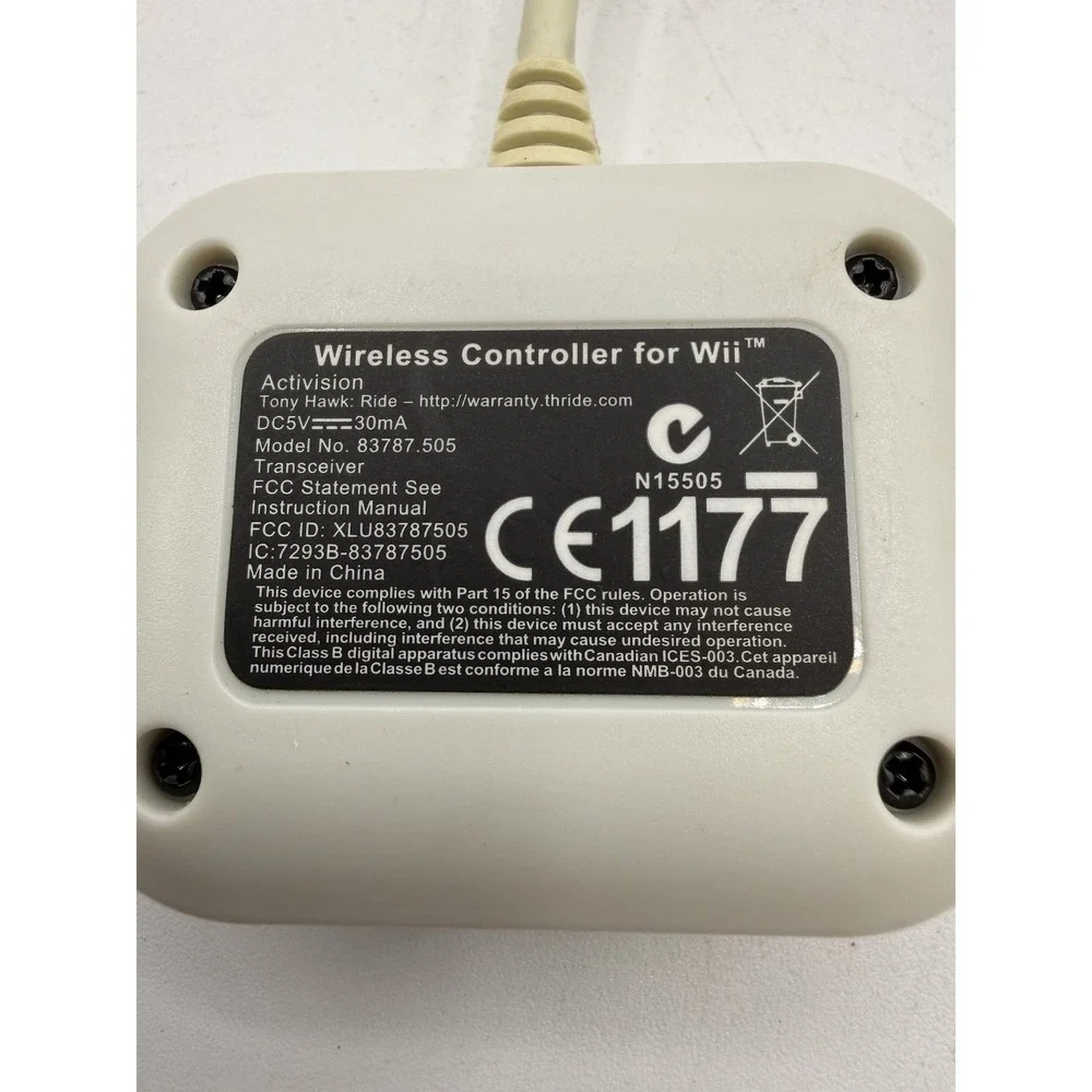 Tony Hawk Ride Wii Wireless Controller USB Dongle Receiver OEM Genuine 83787.505
